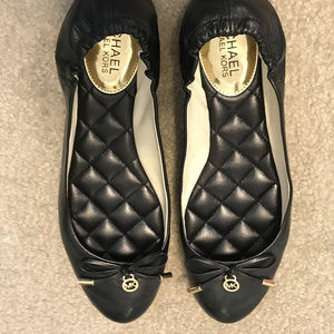 Michael Kors Black Leather Flats